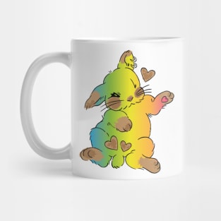 cute colorful bunny butt, kawaii funny bunny Mug